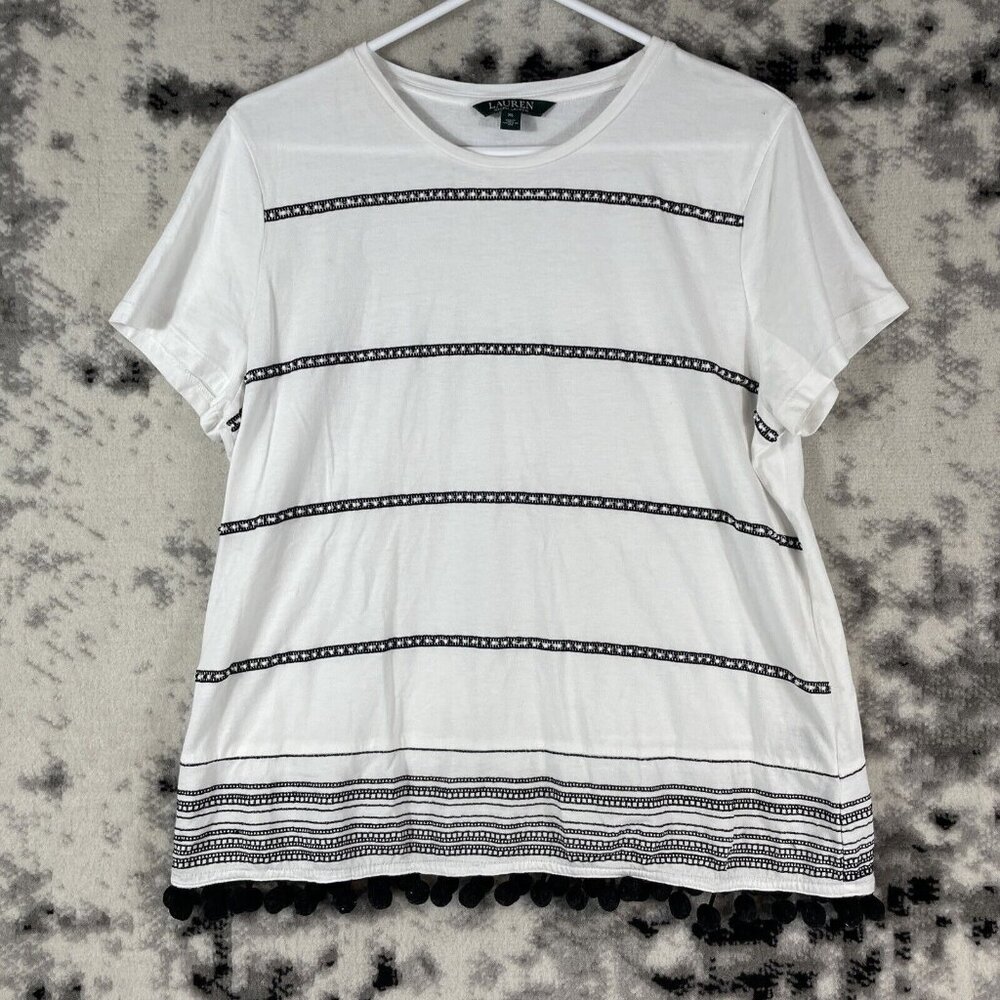 Lauren Ralph Lauren Top Womens Size Extra Large Cotton‎ Modal Striped